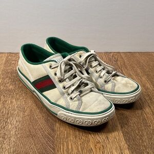 Gucci Tennis 1977 Low Top Canvas Cotton Distressed Sneakers Womens 39 US 9